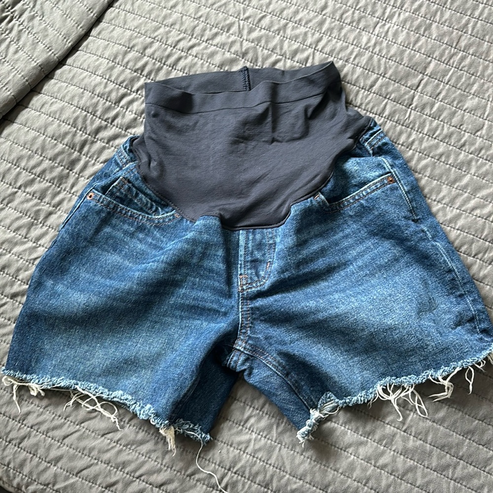 Old Navy Denim Maternity Shorts, Cutoffs with Waistband Support